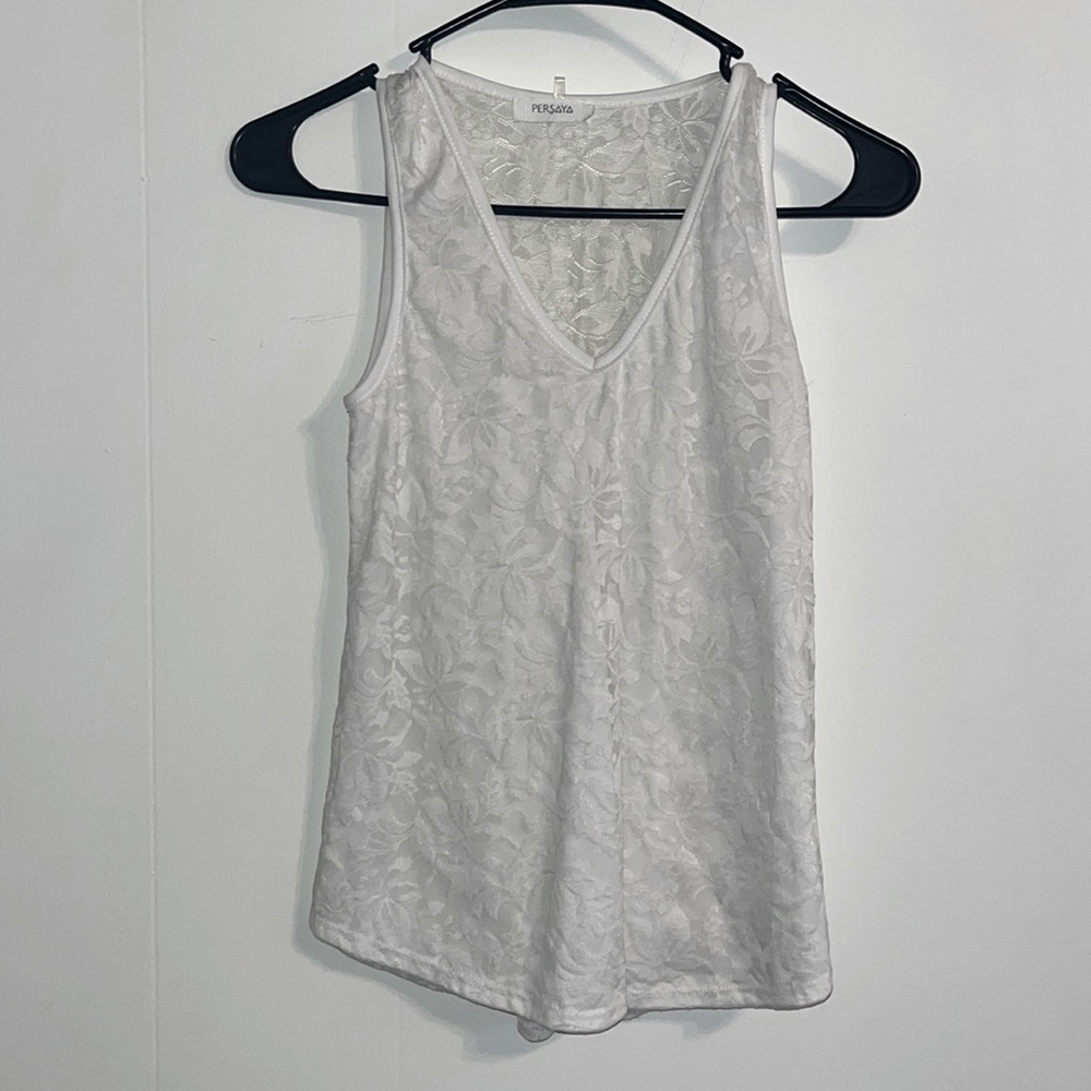 White lace tank top